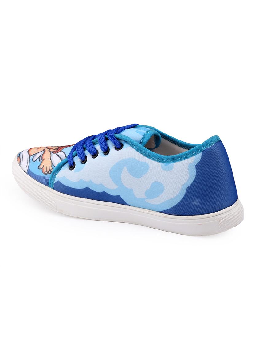 men graphic printed blue lace up sneaker - 20245826 - Standard Image - 4
