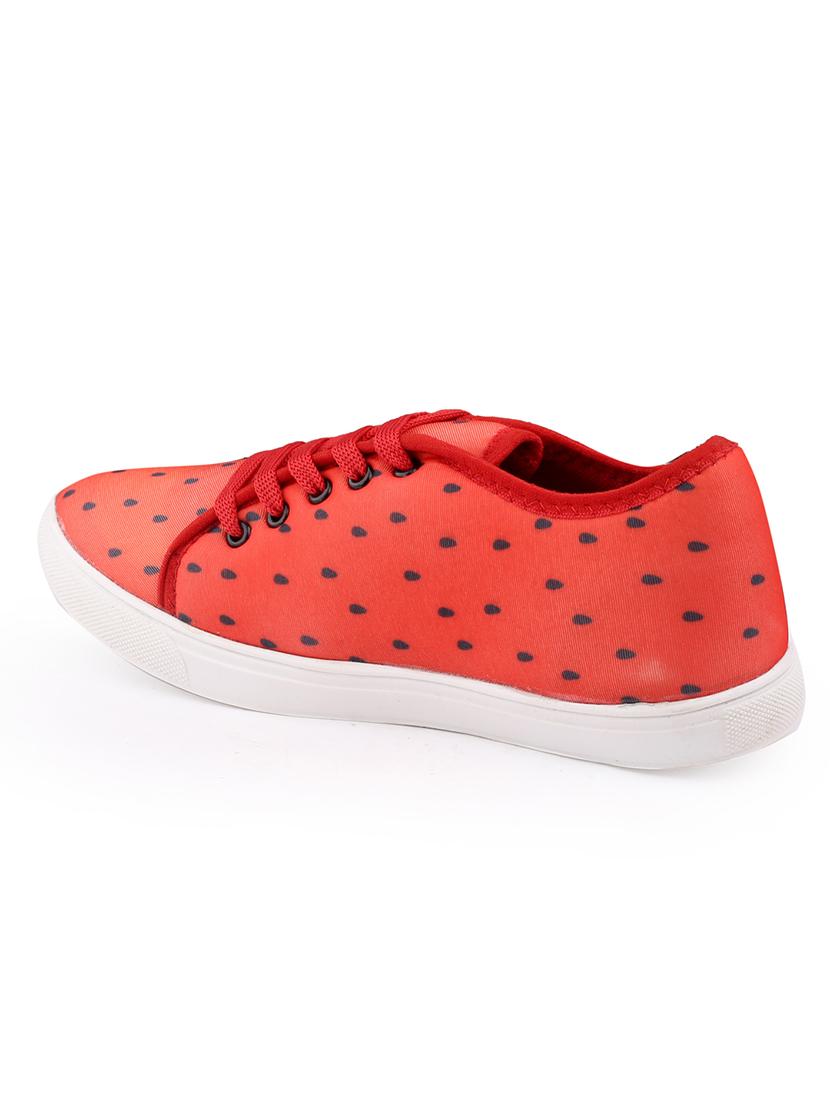 men printed red lace up sneaker - 20245827 - Standard Image - 4