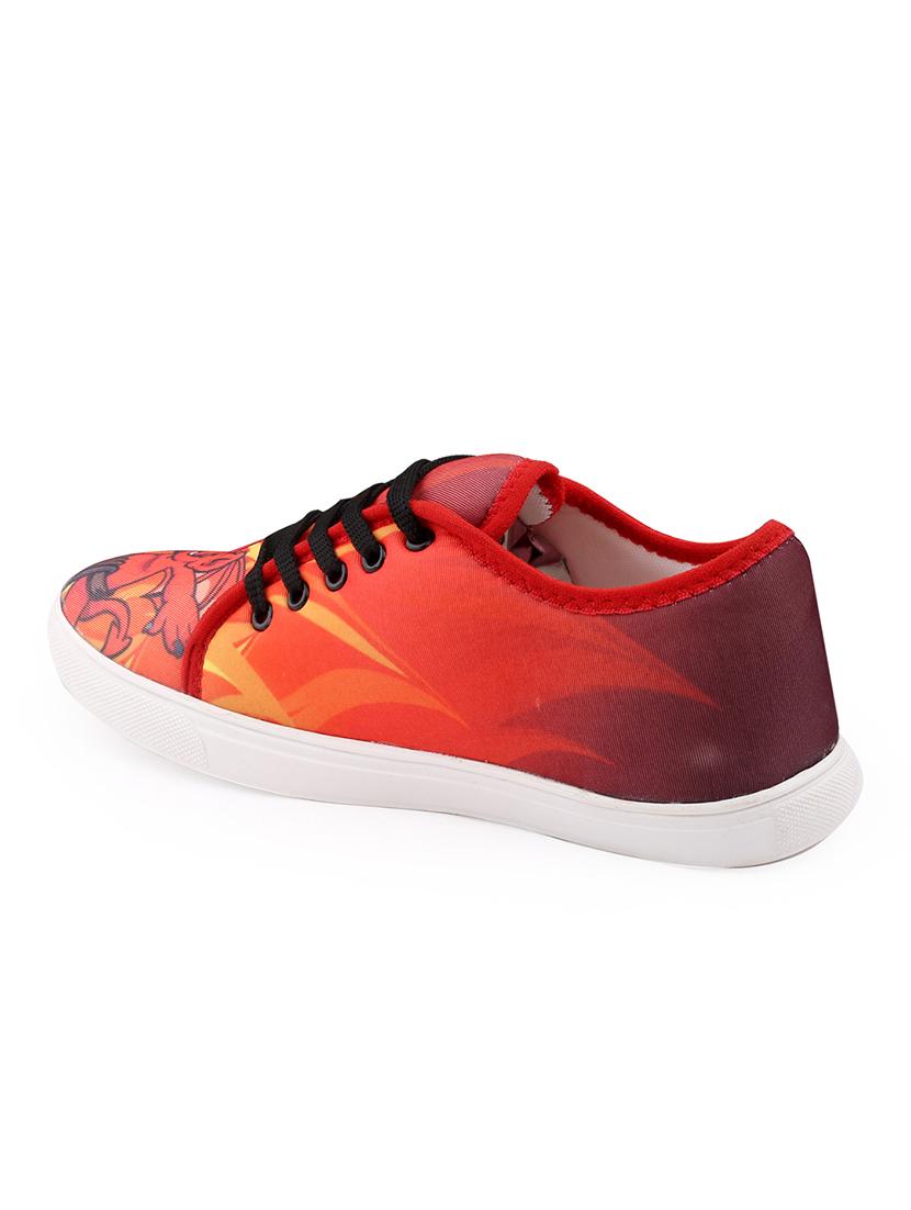 men graphic printed red lace up sneaker - 20245828 - Standard Image - 4