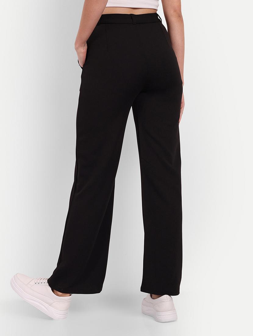 black solids high rise flat front trousers - 20245859 - Standard Image - 1