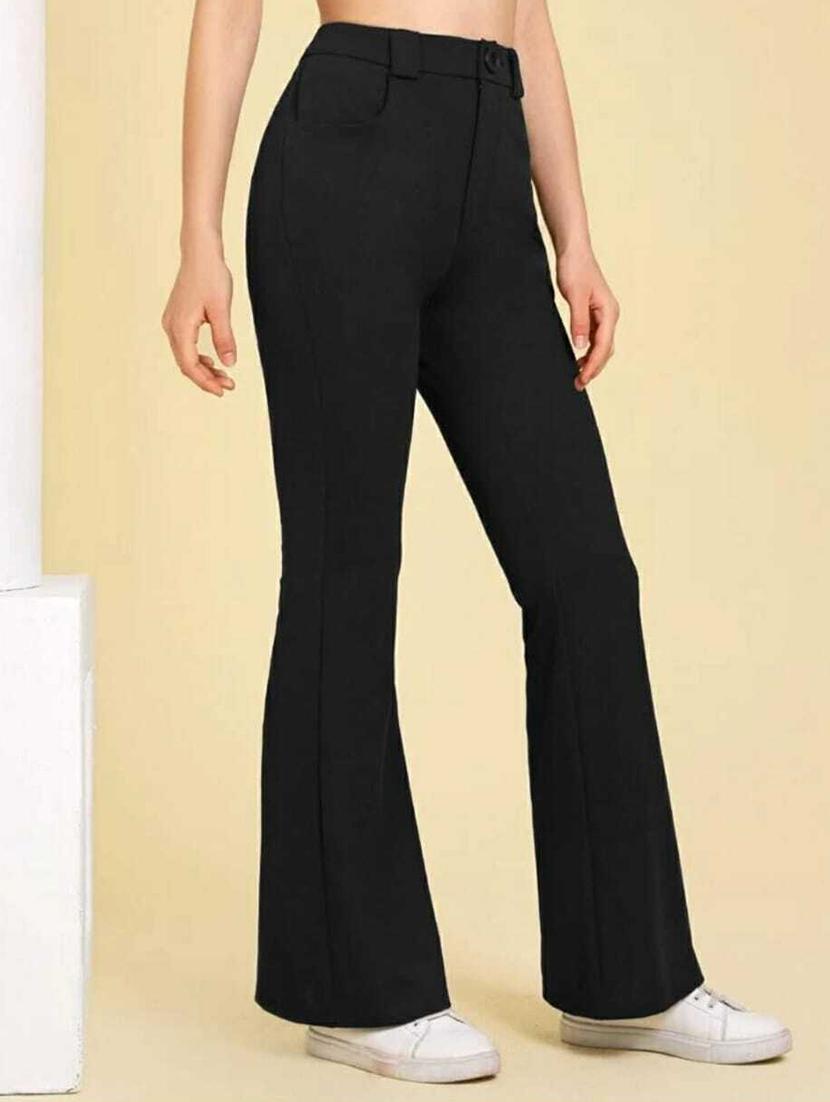 black solids high rise bootcut trousers - 20245881 - Standard Image - 1