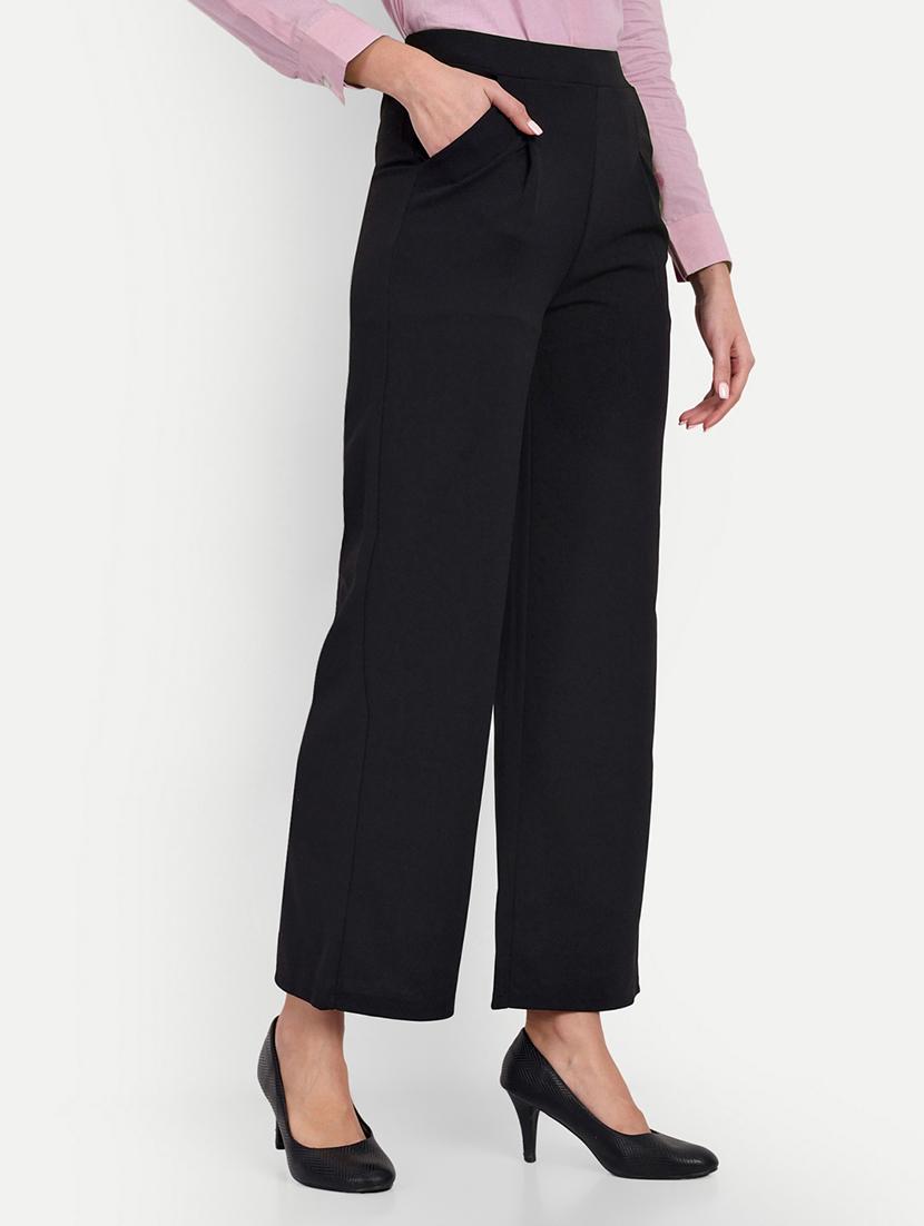 black solids high rise pleated trousers - 20245918 - Standard Image - 1