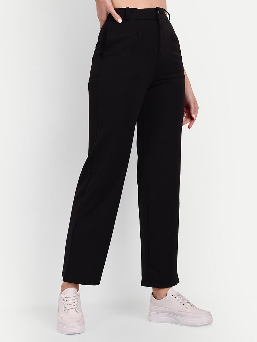 black solids high rise pleated trousers - 20246129 - Standard Image - 1