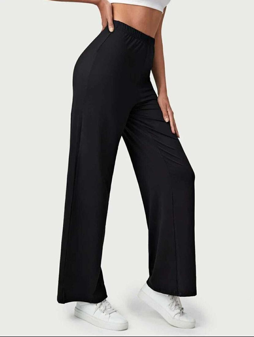 black solids wide leg trousers - 20246282 - Standard Image - 1