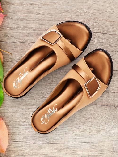 women brown slip on sandal - 20246752 - Standard Image - 0