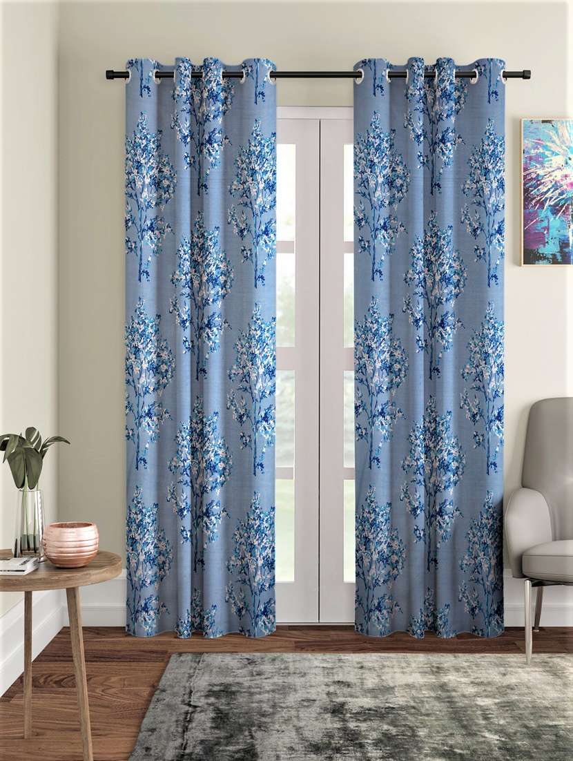 fashion string 2 pieces floral blossoms eyelet polyester door curtains - 20246899 -  Zoom Image - 0