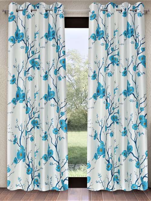 fashion string 2 pieces 3d tulips eyelet polyester door curtains - 20246906 - Standard Image - 0