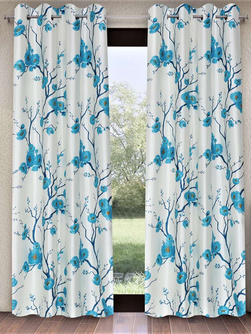 fashion string 2 pieces 3d tulips eyelet polyester door curtains - 20246906 - Zoom Image - 0