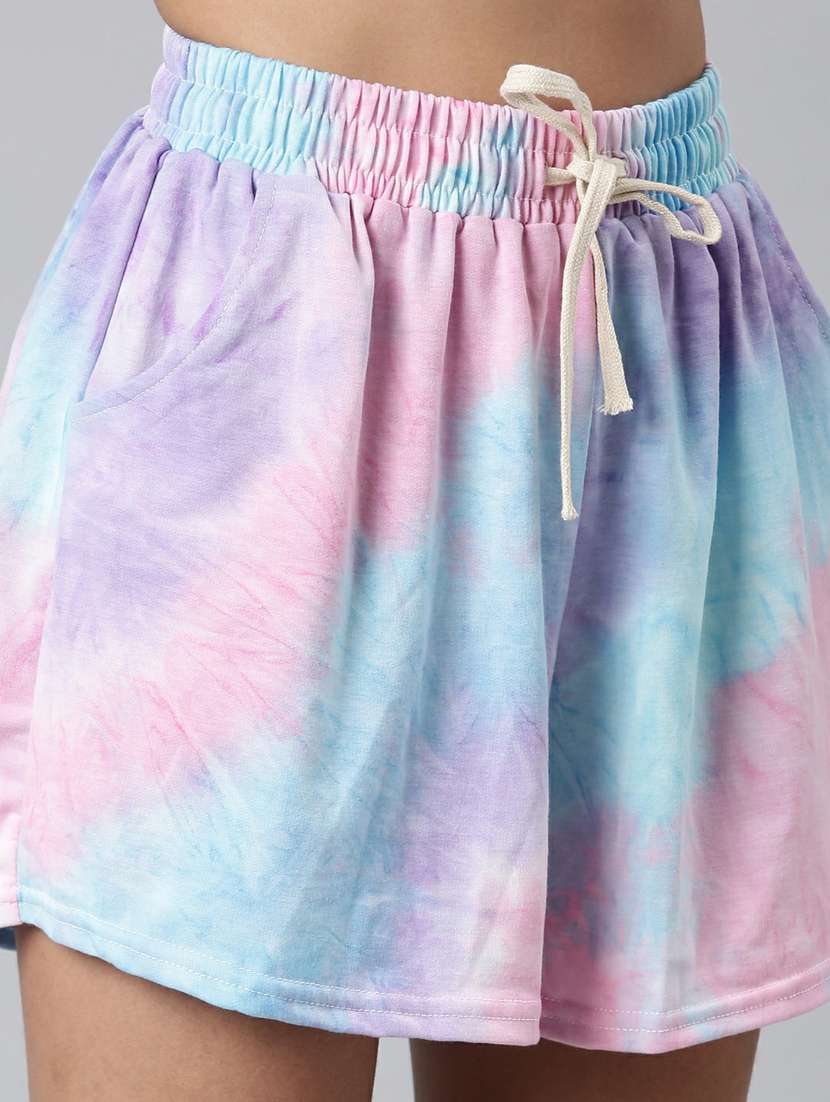 multi colored tie & dye regular fit short - 20249289 -  Standard Image - 4