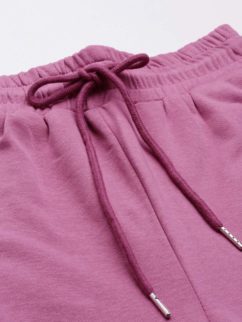purple solid high rise relaxed fit jogger - 20249392 -  Standard Image - 6