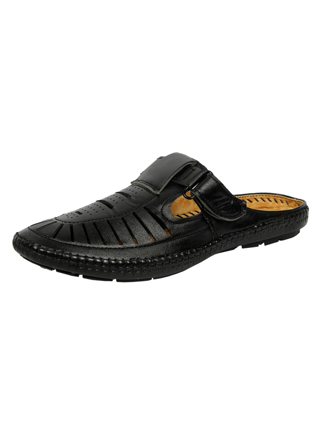 men black slip on casual sandal - 20249402 - Standard Image - 1
