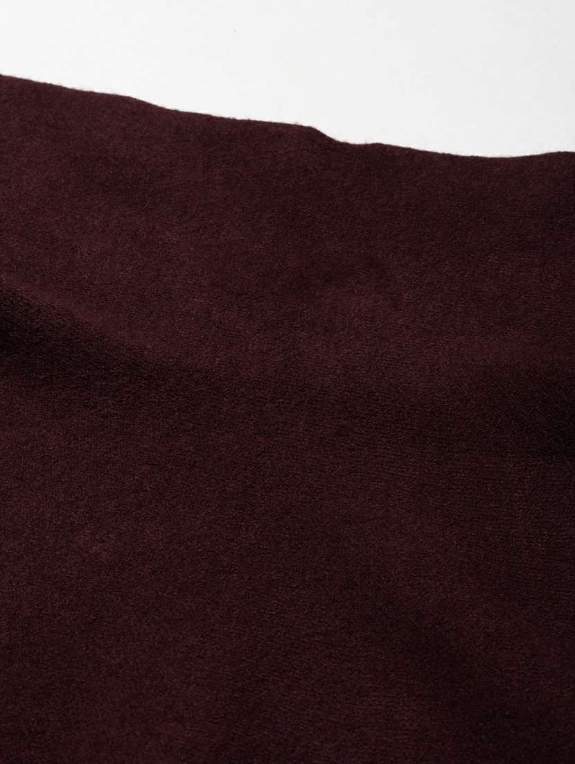 maroon solid skater skirt - 20249449 -  Standard Image - 4