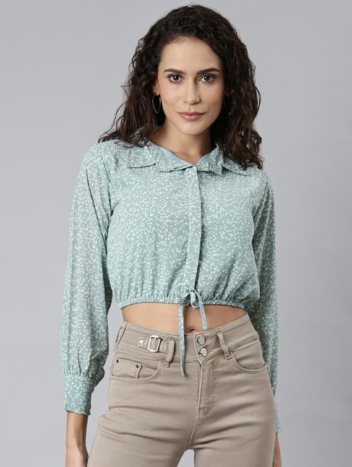 women's blouson collared top - 20249451 -  Standard Image - 0