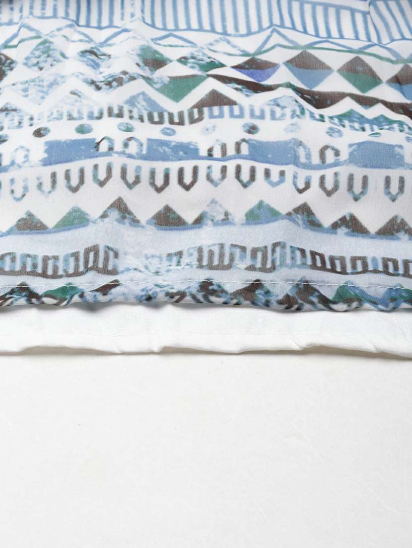 blue printed fit & flare dress - 20249546 -  Standard Image - 6