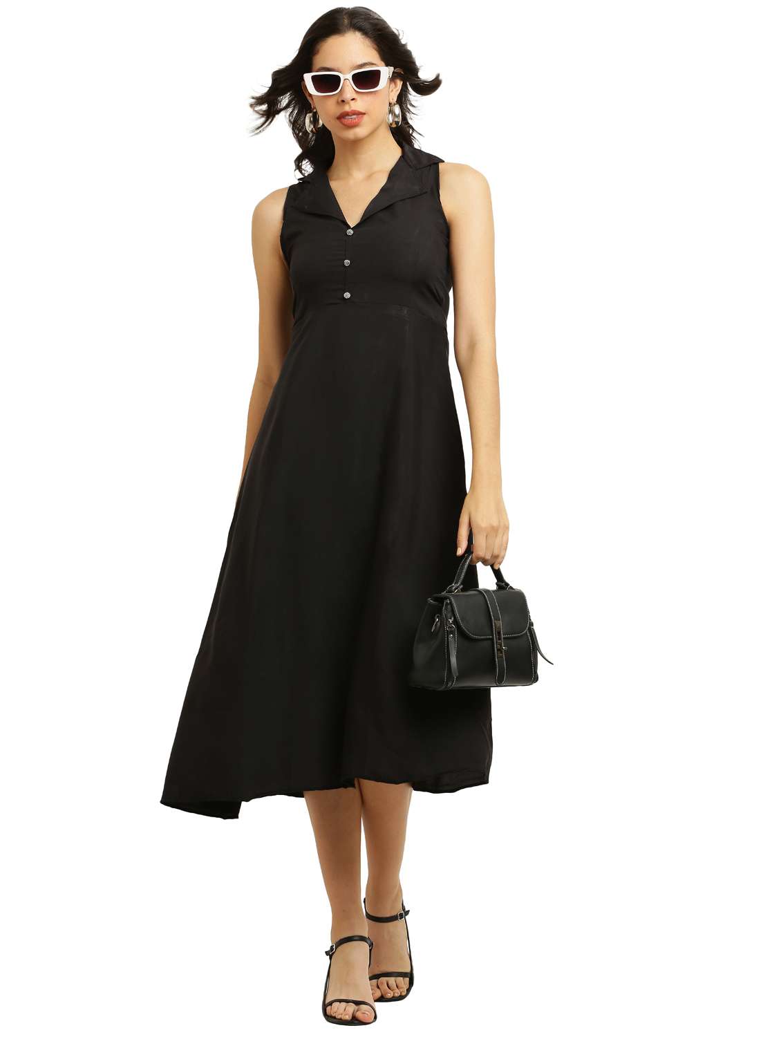 women's solid dress - 20249560 - Standard Image - 1