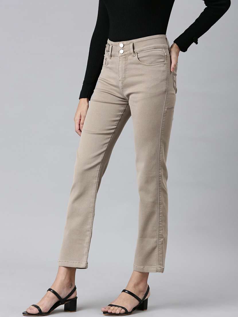 women's plain straight fit jeans - 20249572 -  Standard Image - 1