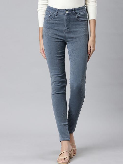 women's printed slim fit jeans - 20249588 - Standard Image - 0