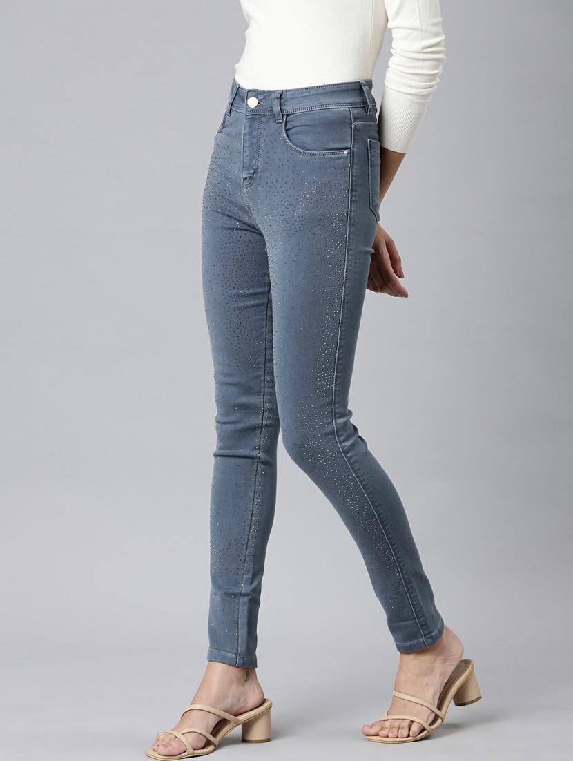 women's printed slim fit jeans - 20249588 - Standard Image - 1