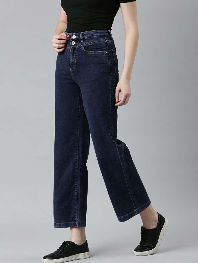 women's plain straight fit jeans - 20249604 -  Standard Image - 1