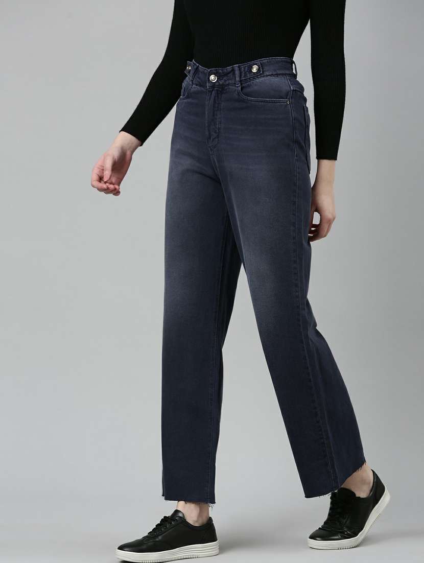 women's plain straight fit jeans - 20249612 -  Standard Image - 1