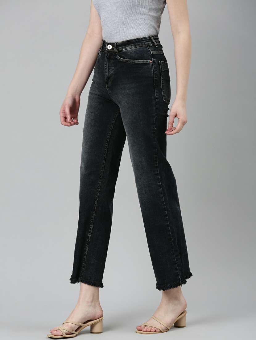 women's plain straight fit jeans - 20249618 -  Standard Image - 1