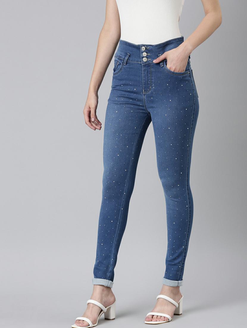 women's embellished slim fit jeans - 20249632 - Standard Image - 1