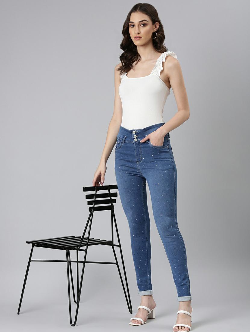 women's embellished slim fit jeans - 20249632 - Standard Image - 4