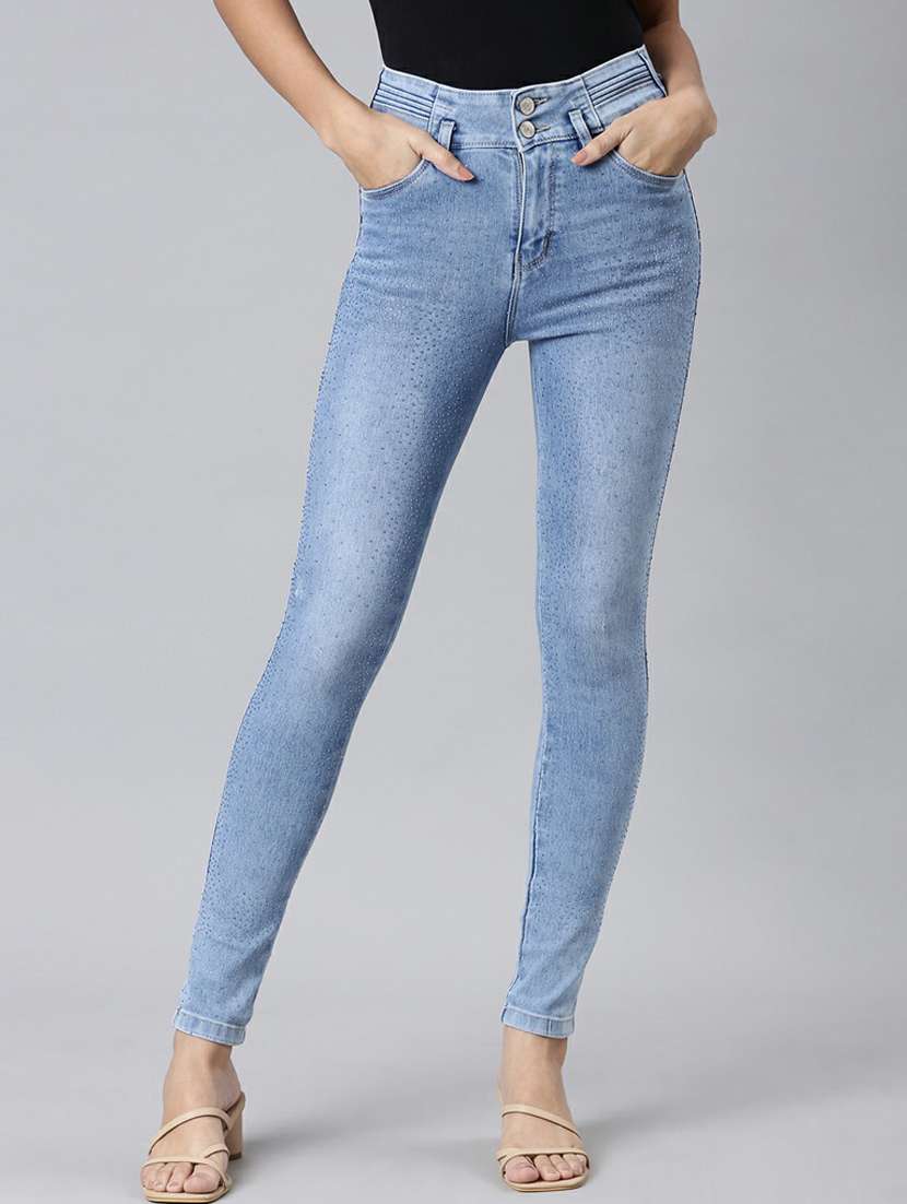 women's plain skinny fit jeans