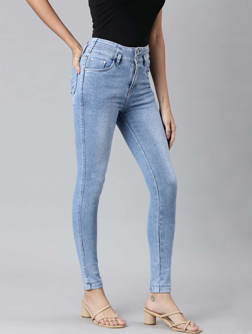 women's plain skinny fit jeans - 20249636 -  Standard Image - 1