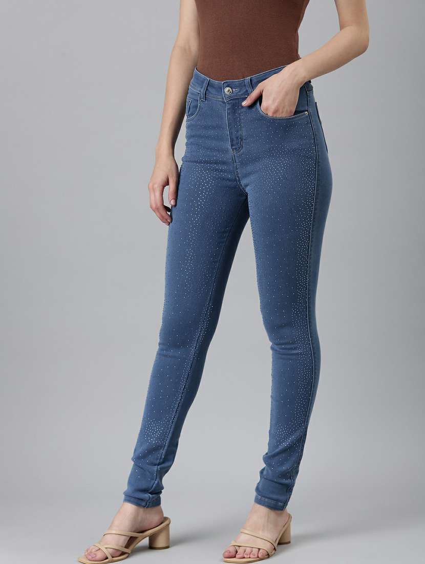 women's embellished slim fit jeans - 20249642 - Standard Image - 1