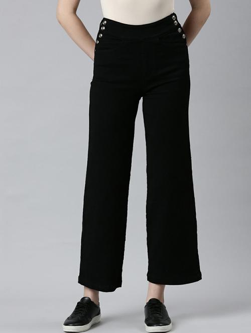women's plain wide leg jeans - 20249664 - Standard Image - 0