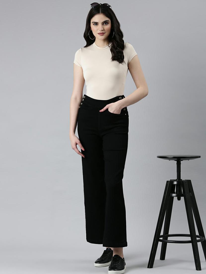 women's plain wide leg jeans - 20249664 - Standard Image - 4