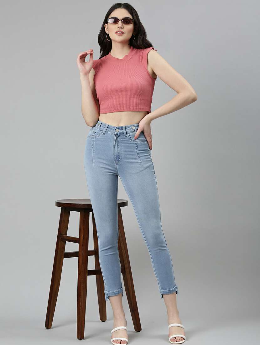 women's plain slim fit jeans - 20249672 -  Standard Image - 4