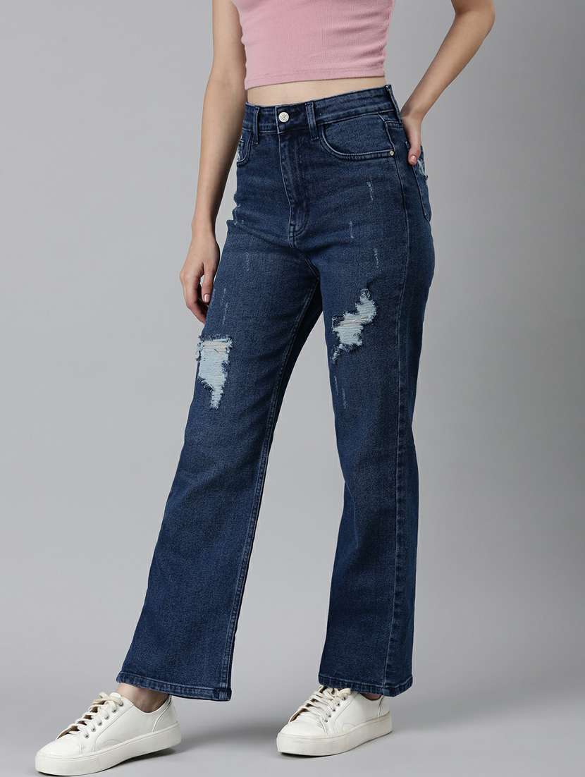 women's distress straight fit jeans - 20249673 -  Standard Image - 1