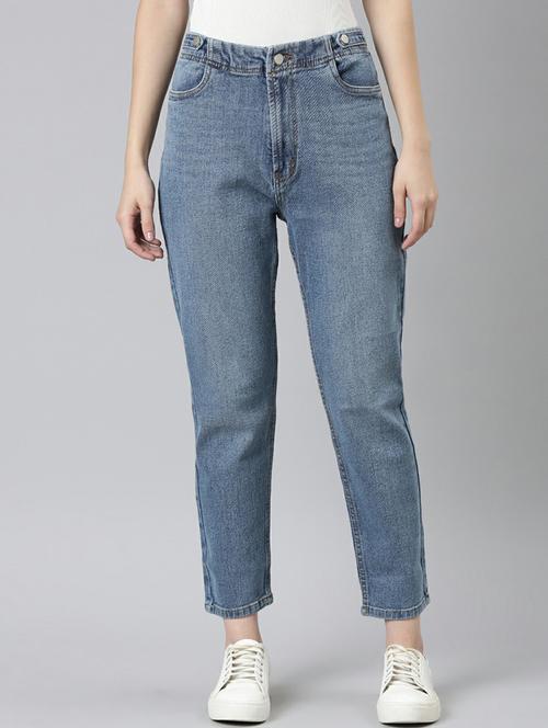 women's plain mom fit jeans - 20249674 - Standard Image - 0
