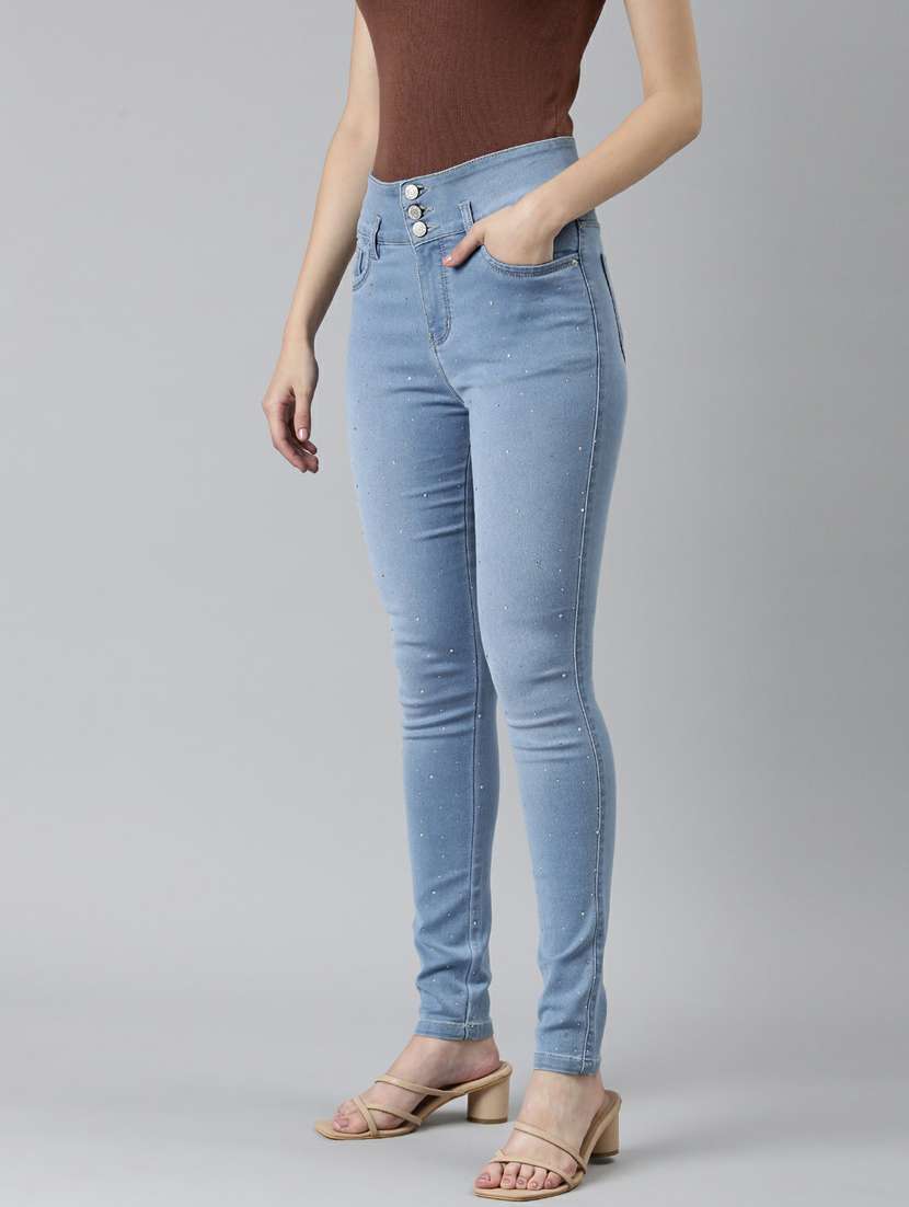 women's embellished slim fit jeans - 20249683 - Standard Image - 1