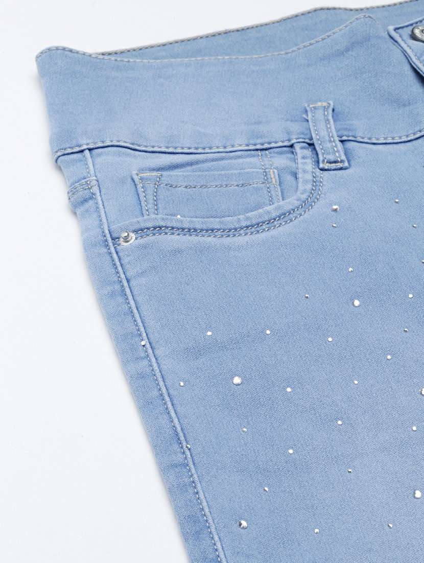 women's embellished slim fit jeans - 20249683 - Standard Image - 6