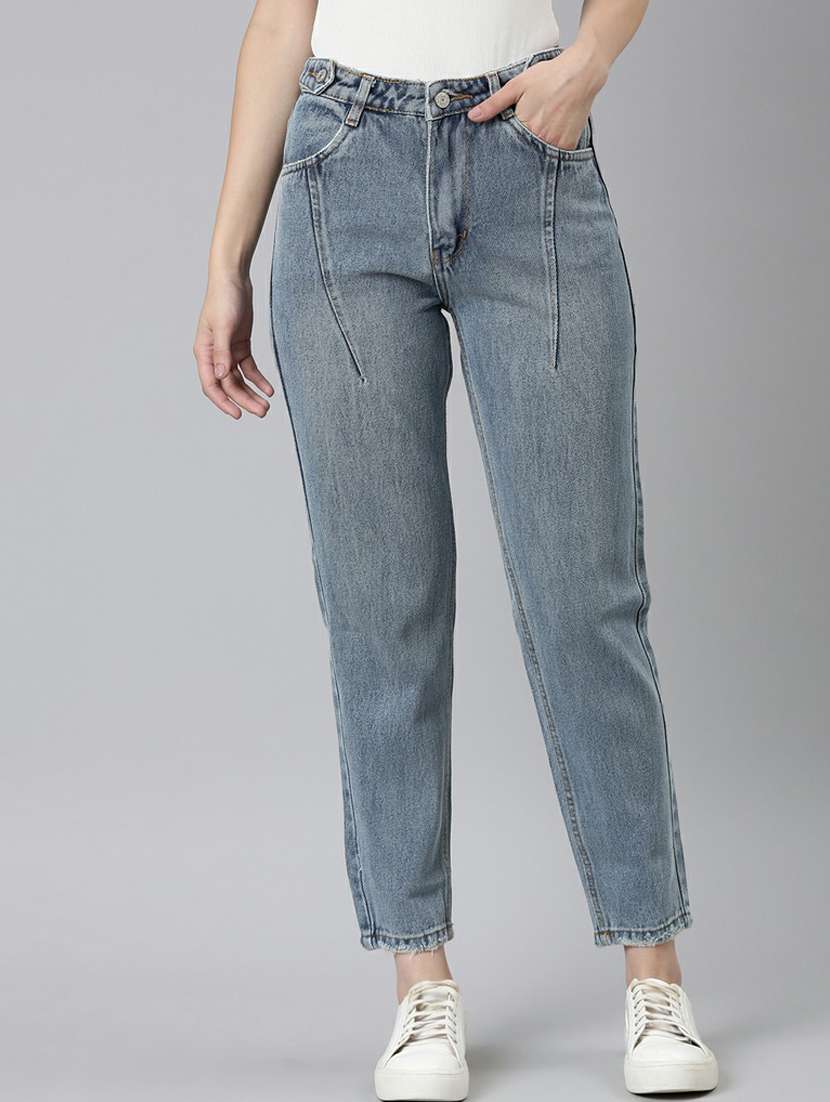 women's plain mom fit jeans