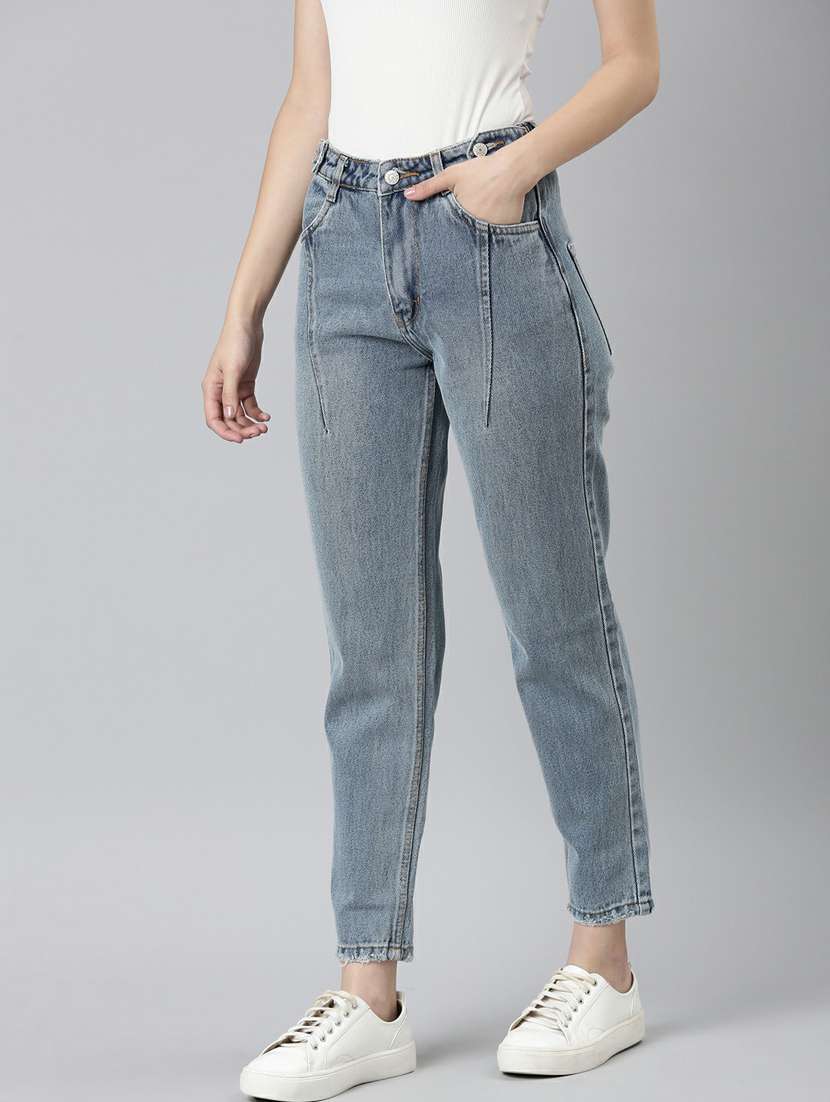 women's plain mom fit jeans - 20249698 -  Standard Image - 1