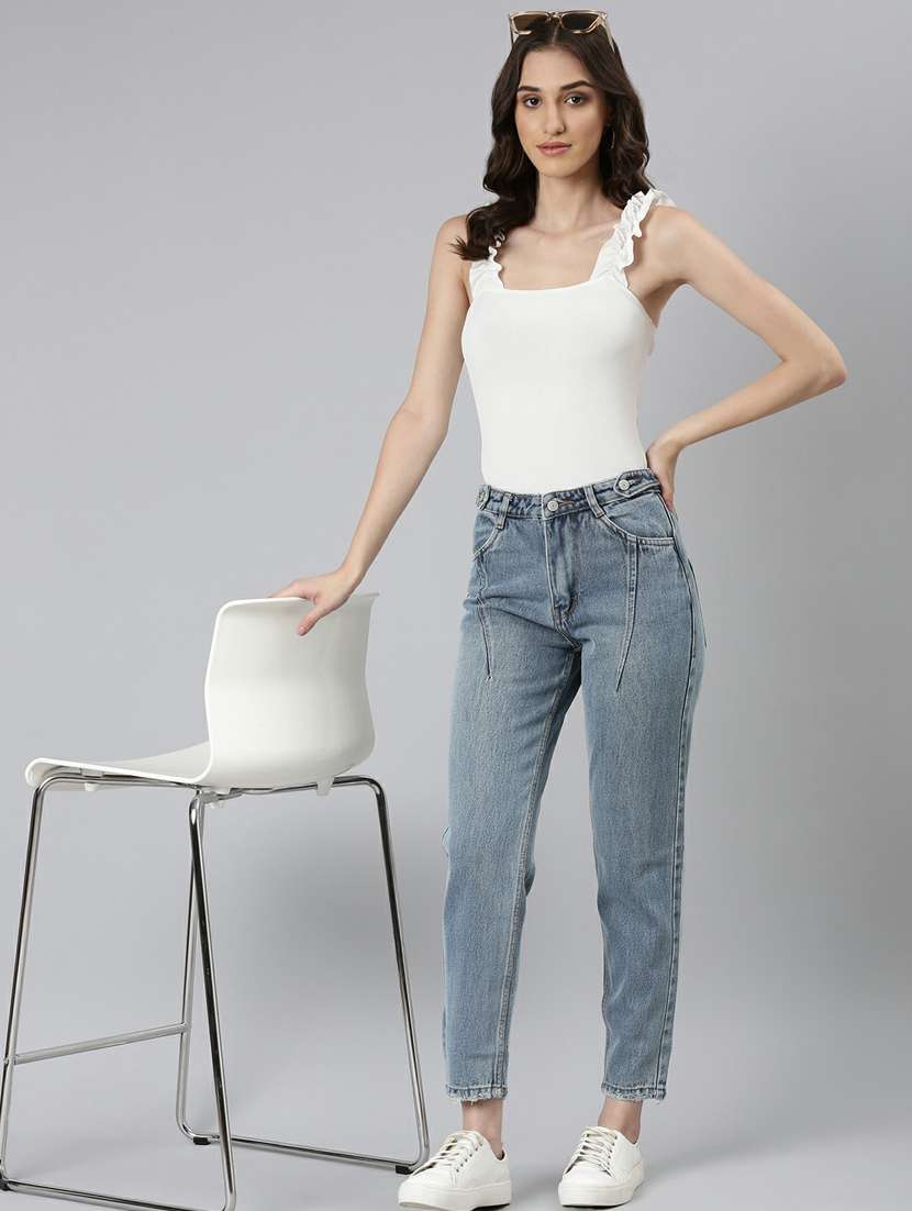 women's plain mom fit jeans - 20249698 - Standard Image - 4