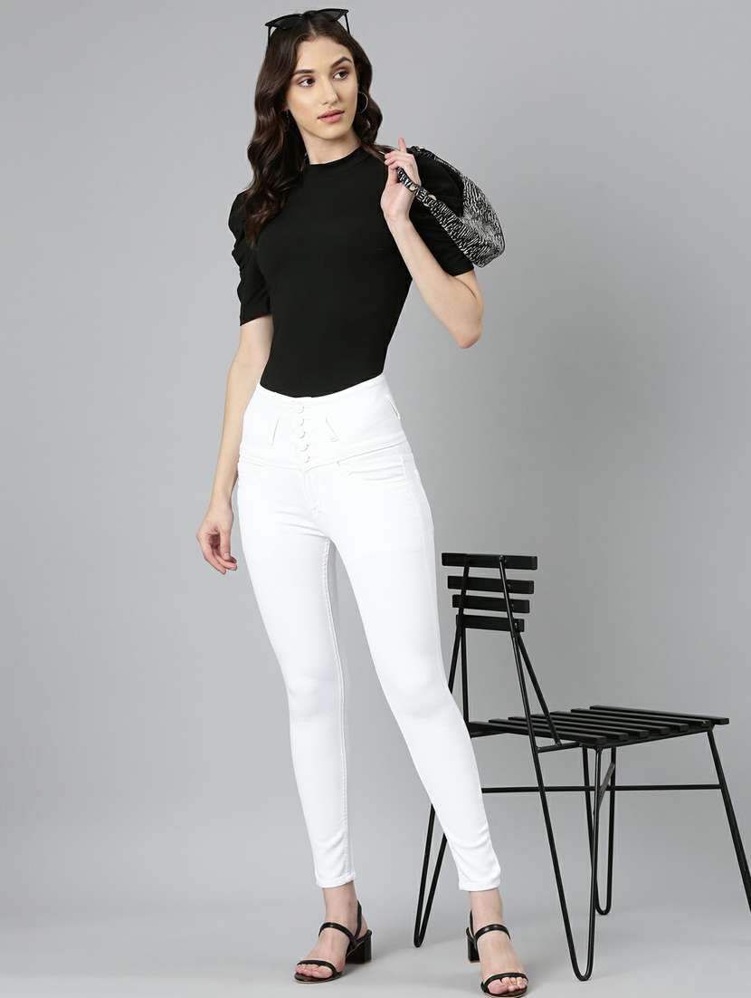 women's plain slim fit jeans - 20249708 -  Standard Image - 4