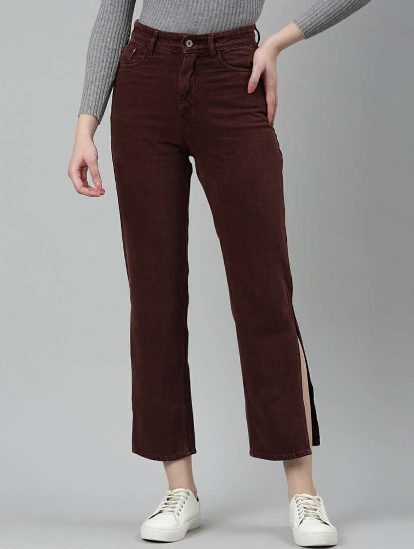 women's plain straight fit jeans