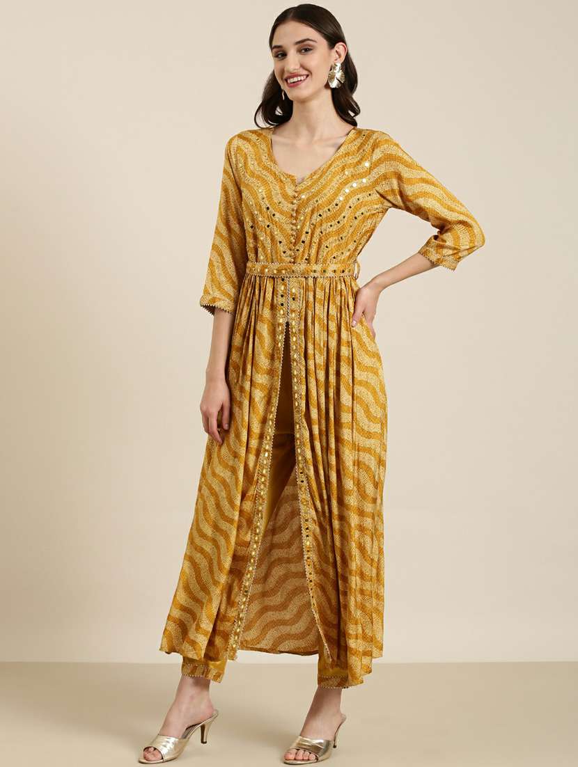 women bandhani kurta pant set with dupatta - 20251225 -  Standard Image - 1