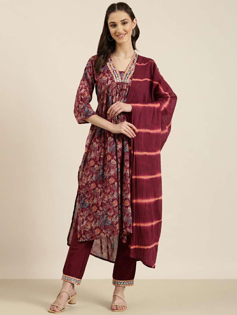 women floral kurta pant set with dupatta - 20251227 -  Standard Image - 1