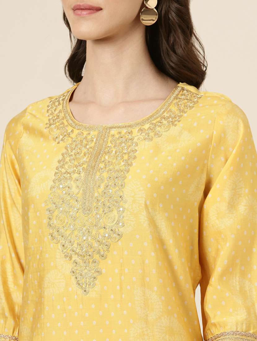 women polka dots kurta palazzo set with dupatta - 20251285 -  Standard Image - 6