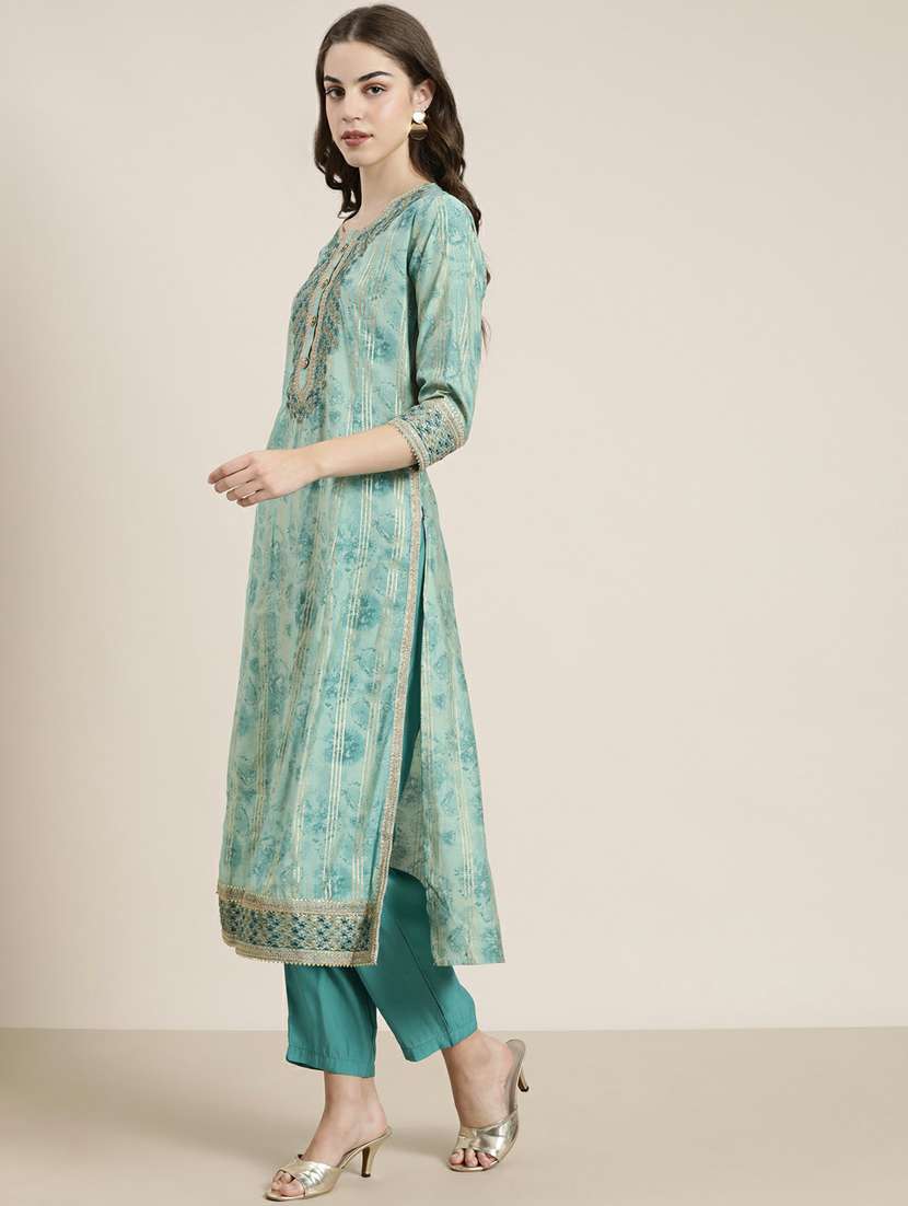 women's green kurta pant set with dupatta - 20251294 -  Standard Image - 1