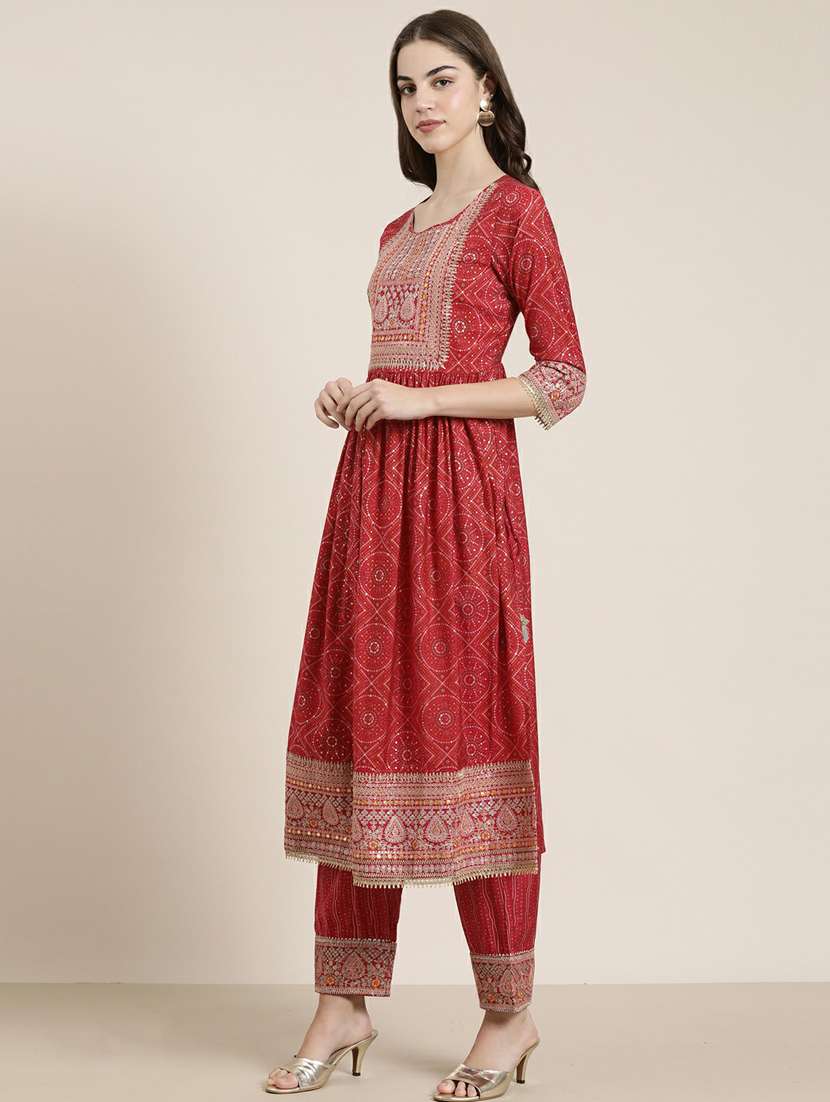 women three quarter sleeve kurta pant with dupatta set - 20251297 -  Standard Image - 1