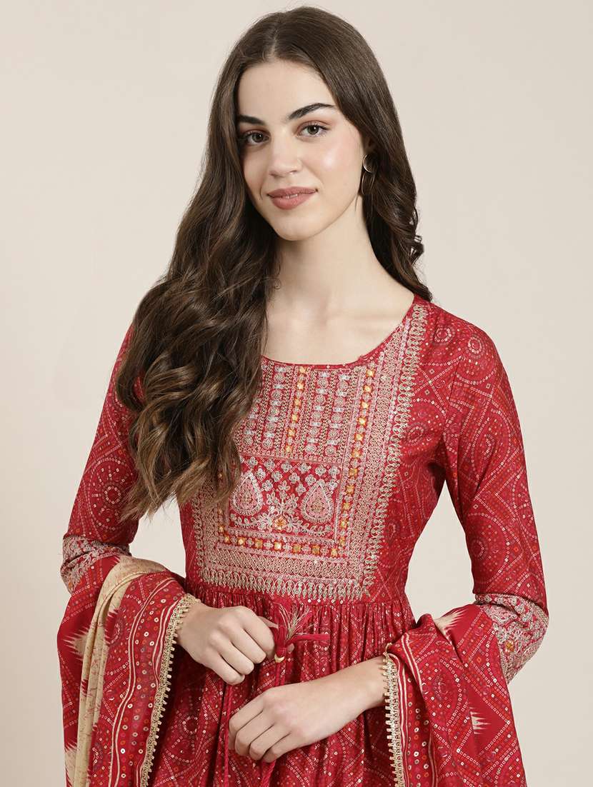 women three quarter sleeve kurta pant with dupatta set - 20251297 -  Standard Image - 4
