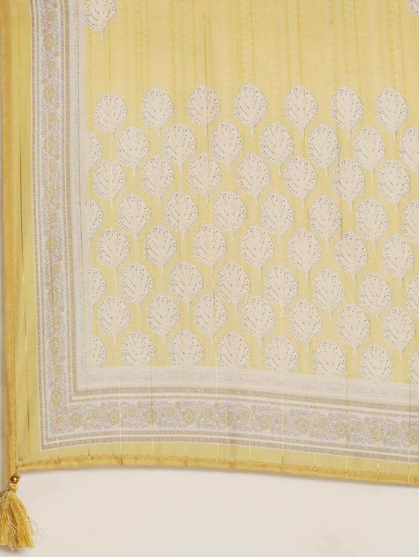 women yellow printed kurta pant set with dupatta - 20251302 -  Standard Image - 6