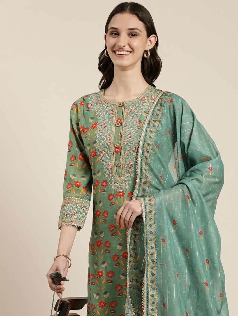 women floral kurta pant set with dupatta - 20251324 -  Standard Image - 4